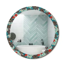 okragle-ozdobne-lustro-na-sciane-do-domu-biura-retro-kwiaty-wzor-fi-100-cm