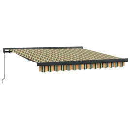 reczna-markiza-rozsuwana-zielono-zolta-w-paski-300-cm