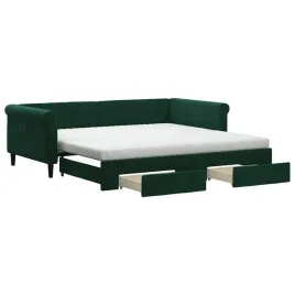 rozkladana-lezanka-2-w-1-z-szufladami-ciemnozielona-229-x-110-x-68-cm