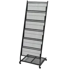 stojak-na-gazety-i-ksiazki-z-6-polkami-czarny-stal-475x43x133-cm