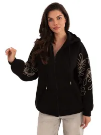 bluza-damska-rozpinana-dresowa-z-kapturem-haft-na-rekawach