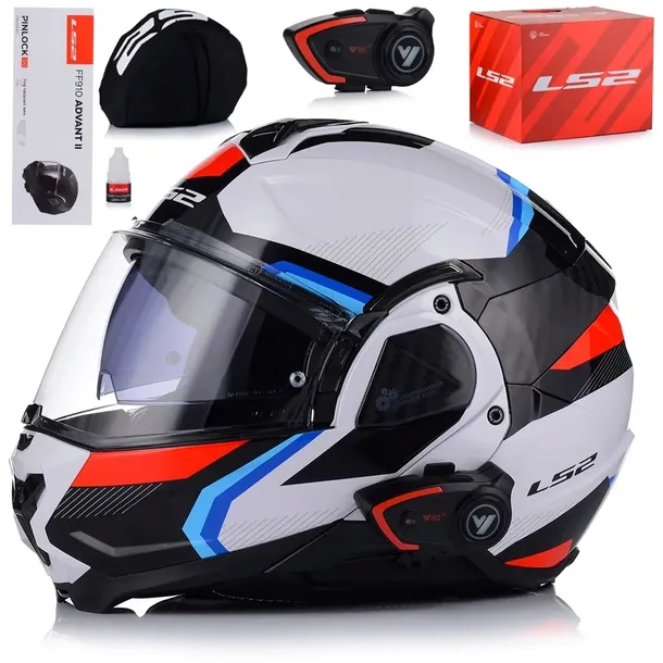 KASK MOTOCYKLOWY Z INTERKOMEM | LS2 FF910 ADVANT II | SZCZĘKOWY + PINLOCK