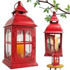 metalowy-lampion-czerwony-latarnia-dekoracyjna-styl-rustykalny-305-cm