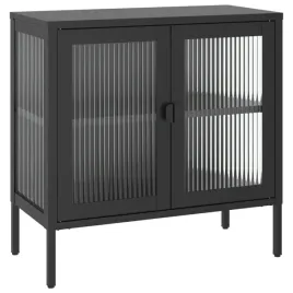 czarna-szafka-z-malowanej-stali-i-szkla-ryflowanego-70-x-35-x-70-cm