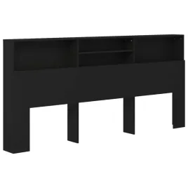 wezglowie-z-polkami-material-drewnopochodny-czarne-220x19x1035-cm