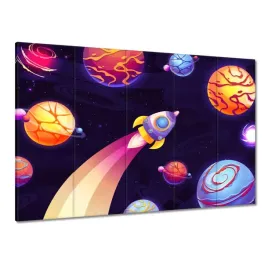 obrazy-225x160-rakieta-kosmiczna-i-kolorowe-planety