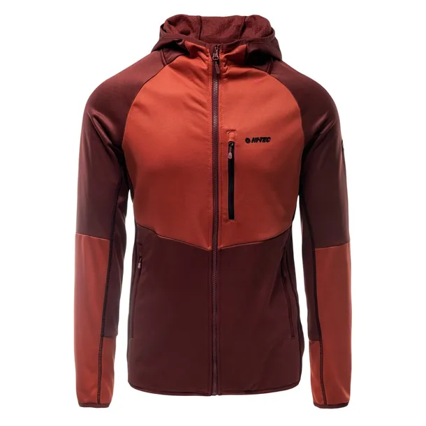 HI-TEC Męska Bluza CAMIL Bordowa Zamek Kaptur Dwie Kieszenie Rozmiar XL