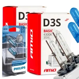 zarniki-amio-d3s-4300k-basic-zarowki-philips-w5w-whitevision-ultra-gratis