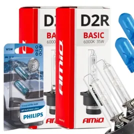 zarniki-amio-d2r-6000k-basic-zarowki-philips-w5w-whitevision-ultra-gratis