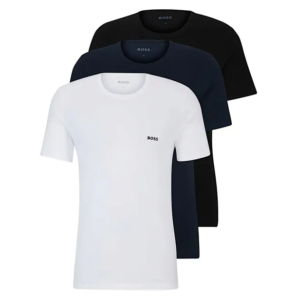 Koszulki t-shirt Hugo Boss 3 pack logo biała czarna granatowa zestaw L