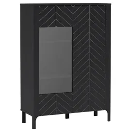 nowoczesna-witryna-malumi-mm-3-czarna-103-cm-z-eleganckim-wzorem-w-jodelke
