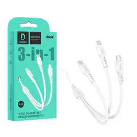 kabel-usb-3w1-denmen-bialy-1m-d05e