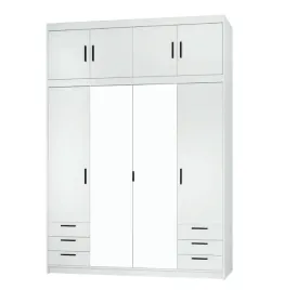 wysoka-szafa-z-nadstawka-polkami-4d-177cm-bialy-mat-rumba-lp