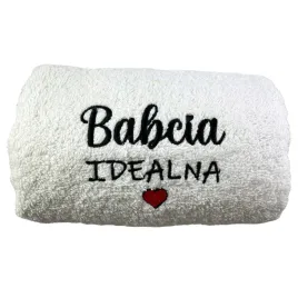 dzien-babci-prezent-bialy-recznik-bawelniany-haft-babcia-idealna-50-x-90-cm