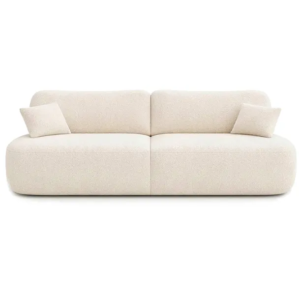 Kanapa Rozkładana z Funkcją Spania Sofa Dwuosobowa Do Salonu Kremowa AVERIO