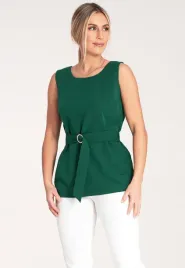 elegancka-bluzka-damska-bez-rekawow-z-paskiem-i-zlota-klamra-dekolt-okragl