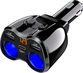 ladowarka-samochodowa-usb-c-2-gniazda-rozdzielacz-zapalniczki-bt-car