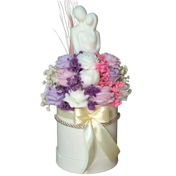 FlowerBox Kwiaty Wosk Wieczny Bukiet Podziękowanie Prezent Ślub Wesele