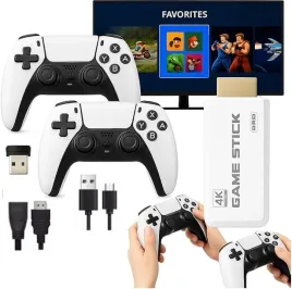 konsola-retro-hdmi-4k-do-gier-z-2-bezprzewodowymi-kontrolerami-pady-biale