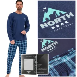 cornette-pizama-meska-dlugi-rekaw-granatowy-kratka-bawelniana-rozmiar-xxl