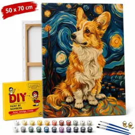 obraz-do-malowania-po-numerach-z-rama-corgi-pod-gwiazdami-50x70-cm