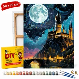 obraz-malowania-po-numerach-z-rama-harry-potter-szkola-hogwart-noca-50x70cm