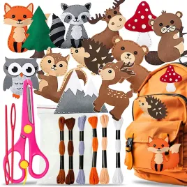 filcowy-zestaw-do-szycia-dla-dzieci-zwierzeta-lesne-12szt-diy-las-sowa-jez