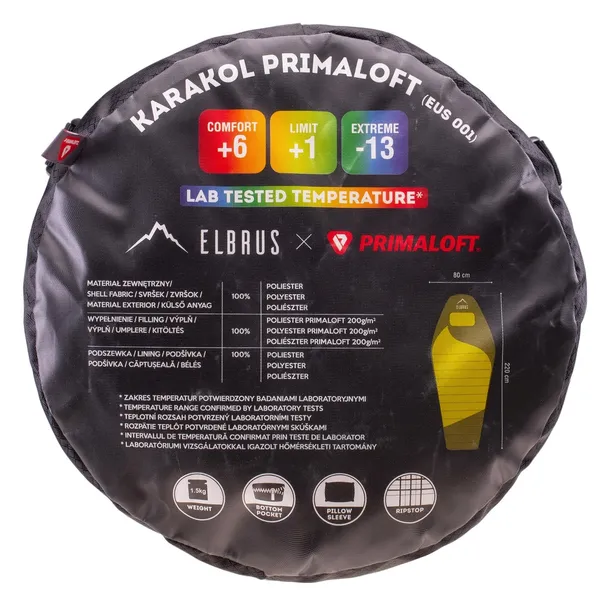spiwor-elbrus-karakol-primaloft-zielony-220x80-cm-komfort-6c-limit-1c-stan-nowy