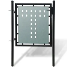 czarna-furtka-ogrodzeniowa-stalowa-100-x-125-cm-z-zamkiem-i-slupkami