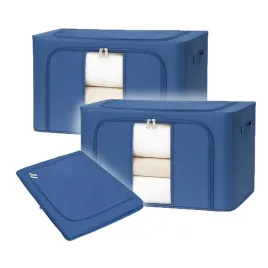 2x-organizer-pojemnik-ze-stelazem-66l-granatowy-na-ubrania-zabawki-posciel
