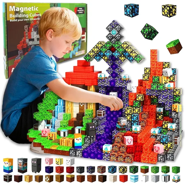 KONSTRUKCYJNE KLOCKI MAGNETYCZNE DLA DZIECI ZESTAW 150 EL TILES LUDZIKI