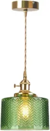 nowoczesna-wiszaca-lampa-sufitowa-ze-szklanym-kloszem-zielona-ze-zlotem