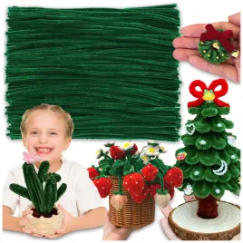 druciki-kreatywne-diy-ciemno-zielone-wyciory-ozdobne-pluszowe-30-cm-100szt
