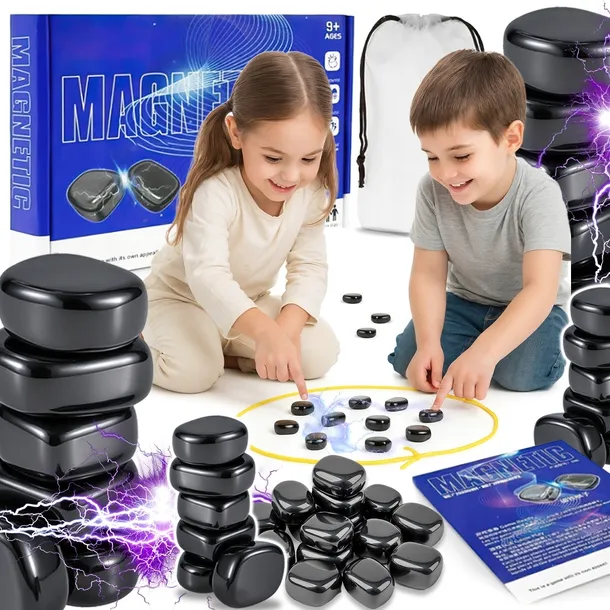 KAMIENIE MAGNETYCZNE GRA MAGNETYCZNA W SZACHY 120 SZT KULEK EDUKACYJNA