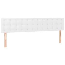 bialy-zaglowek-z-sztucznej-skory-160-x-5-x-78-88-cm-regulowana-wysokosc