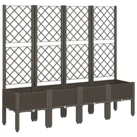 donica-ogrodowa-z-kratka-rattanowa-brazowa-160x40x142-cm