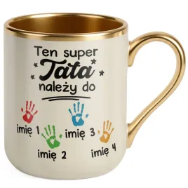 kubek-premium-zloty-ecru-personalizowany-dzien-ojca-nalezy-do-4-dzieci