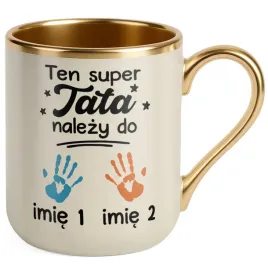 kubek-premium-zloty-ecru-personalizowany-dzien-ojca-nalezy-do-2-dzieci