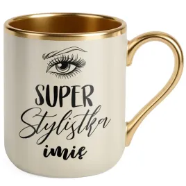 kubek-premium-zloty-ecru-personalizowany-super-stylistka-rzes-brwi