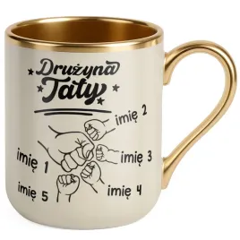 kubek-premium-zloty-ecru-personalizowany-dzien-ojca-druzyna-4-dzieci