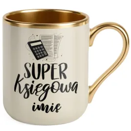 kubek-premium-zloty-ecru-personalizowany-super-ksiegowa-dla-ksiegowej
