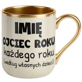kubek-premium-zloty-ecru-personalizowany-dzien-ojca-ojciec-roku