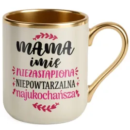 kubek-premium-zloty-ecru-personalizowany-dzien-matki-dla-mamy