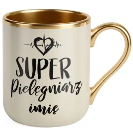 kubek-premium-zloty-ecru-personalizowany-super-pielegniarz