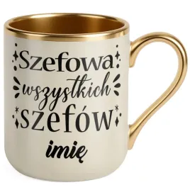 kubek-premium-zloty-ecru-personalizowany-szefowa-wszystkich-szefow
