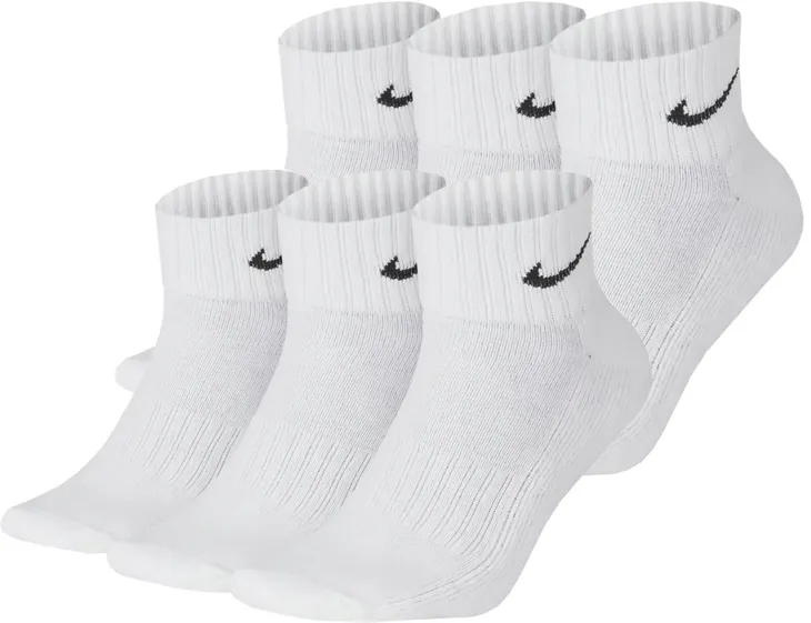 Nike skarpety skarpetki białe za kostkę bawełna SX4926-101 6Pak 42-46