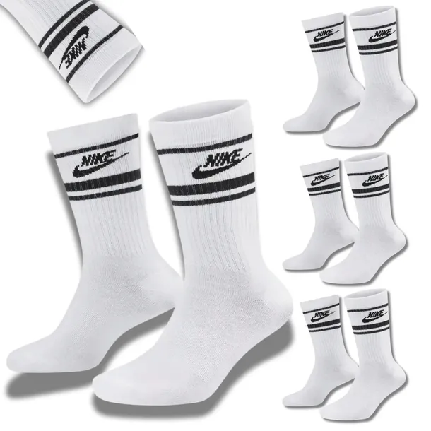 Nike Skarpety Skarpetki Białe Długie Everyday Essential 3 Par Pack r. 42-46
