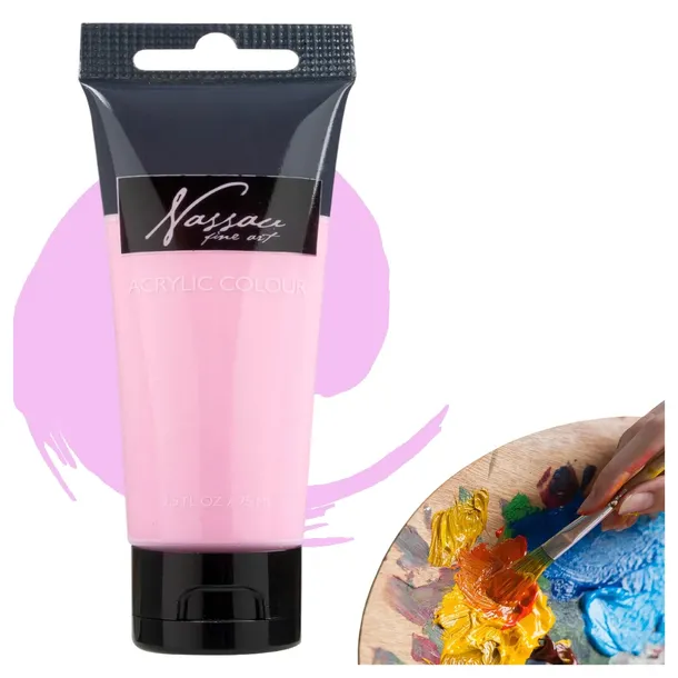 Farba Akrylowa Różowa W Tubce Profesjonalne Farby Akrylowe Róż 75 ml