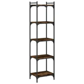 regal-na-ksiazki-z-metalowa-rama-przydymiony-dab-40x30x154-cm