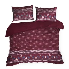 posciel-swiateczna-matt-160x200-70x80x2-bordowa-skandynawska